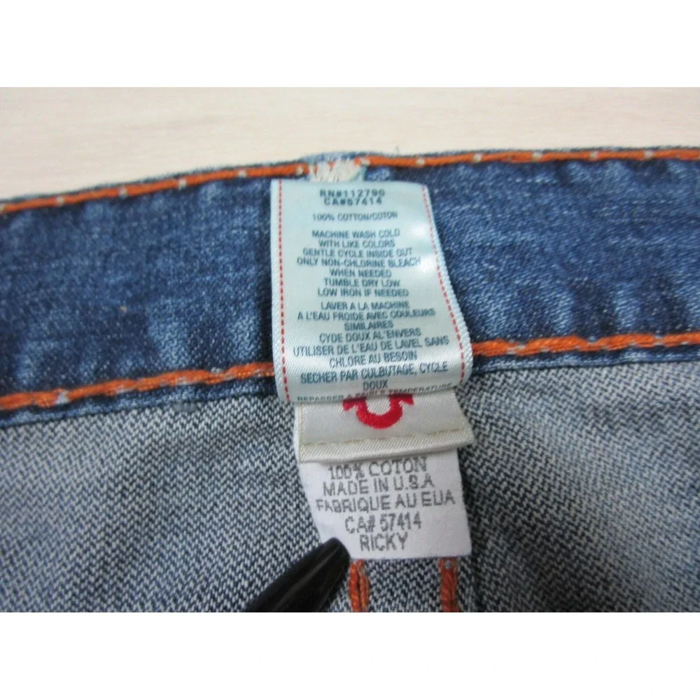 True‎ Religion Men's Designer Jeans - Ricky Super T USA Straight 43x34 Flap